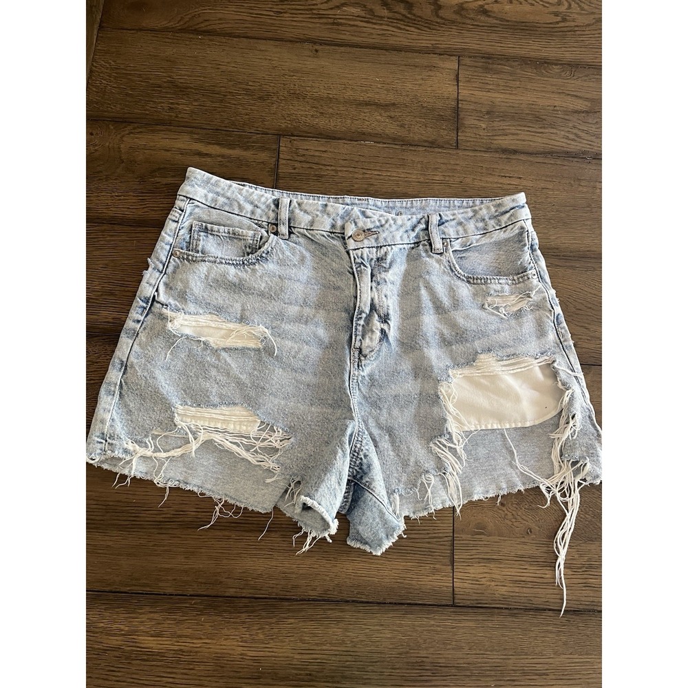 American Eagle Shorts Womens Sz 16 Curvy Mom Short Stretch High Rise Distress
